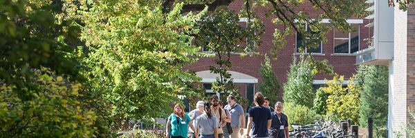 People on a campus tour