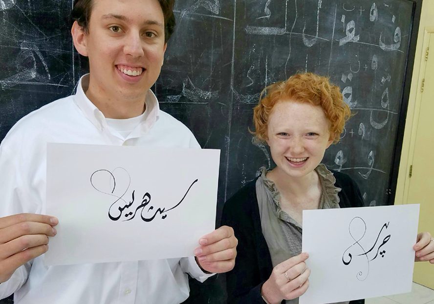Seth Harris '18 and Gray Babbs '18 in Oman