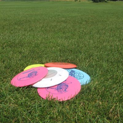 Disc Golf discs on the fields behind the Rec