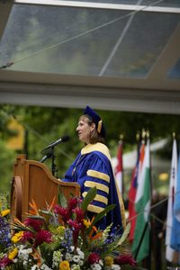 President Byerly speaking at Commencement