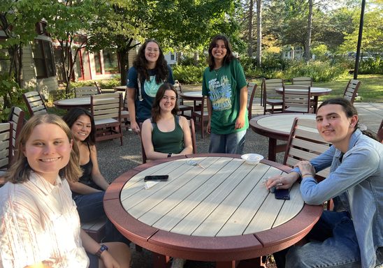 Academic Support Center staff hanging out outside