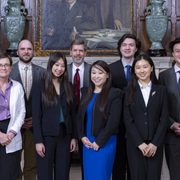 Members of the Carleton College Innovation Scholars team pose together with their faculty members.