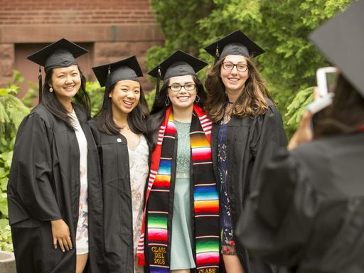A group of students at commencement