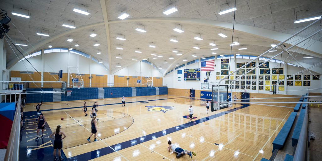 Students practice basketball