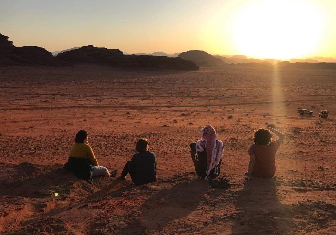 Students in a desert, on an off-campus study program