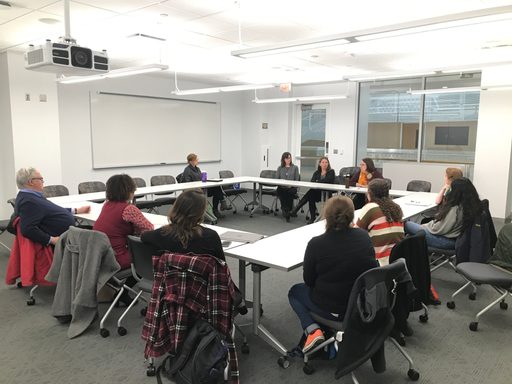 SLP panelists addressing questions from Students and Faculty in the Linguistics Department
