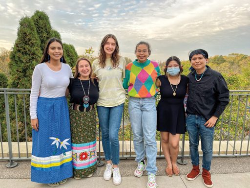 Professor Meredith McCoy with members of the Indigenous People’s Alliance student organization