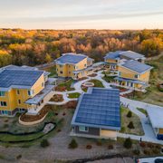 Aerial shot of the Lilac Hill townhouses.