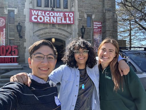 Linguistics Class of 2025 majors presenting at a conference at Cornell.