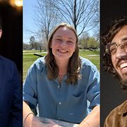 Collage of three student headshots: Aiden Lesneski ’25, Audrey Parrott ’25, and Elias Tannira ’25.