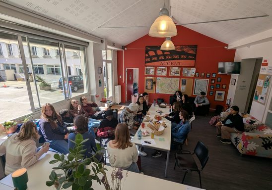 French Students in cafe