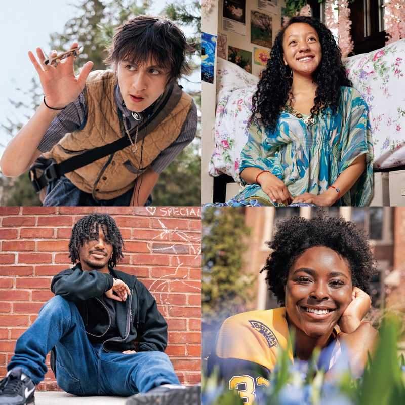 A composite image of four Carleton students