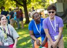 Three students on move-in day 2019