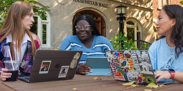 Students Studying Outside Hasenstab_LargeImage_m73159
