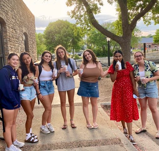 The WE+ students celebrate the end of spring term with ice cream at Blast!