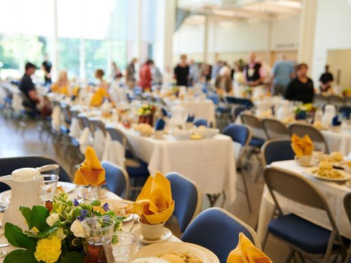 A festive banquet in the Weitz Center