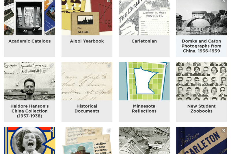 screenshot of Carleton digital collections