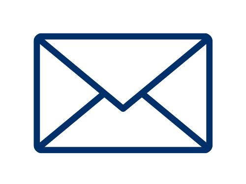 blue, closed envelope icon