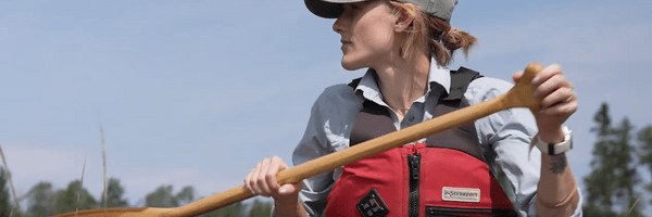 Ingrid canoeing in the boundary waters