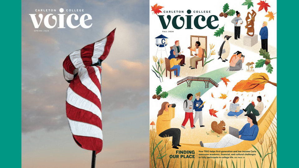 Collage of two Voice covers.